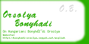 orsolya bonyhadi business card